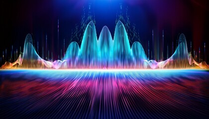 vibrant digital audio wave visualizer background for music production content