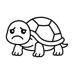 vector line icon sad turtle on a white background
Vector animal character emotion, including joy and sadness