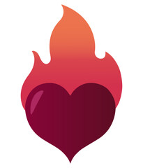 Heart on Fire Icon – Symbol of Passion, Love, and Emotional Intensity