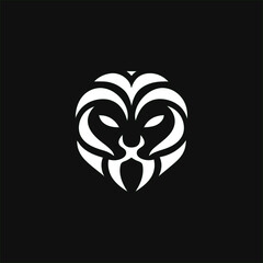 Stylish lion head logo vector on black, perfect for sports teams, bold branding, and wildlife-inspired graphic design.