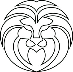 Minimal lion face outline logo vector, ideal for strong logos, tribal graphics, and eco-friendly product branding.