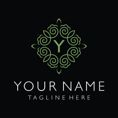 Initial Letter Y Pattern Leaves Organic for to Cosmetics and Beauty Logo Design Inspiration