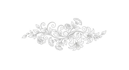 Elegant Floral Ornament with Roses and Lilies for Design Projects and Decoration