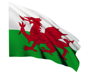 Realistic 3D Rendering Waving National Flag