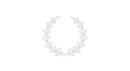Elegant circular wreath made of leaves and berries on white background decoration