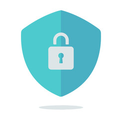 Shield with Padlock Icon – Cybersecurity, Privacy Protection, and Secure Access Symbol Vector Illustration