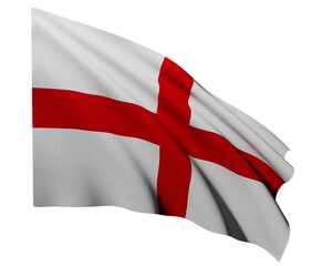Realistic 3D Rendering Waving National Flag