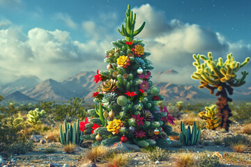 christmas tree in the mountains