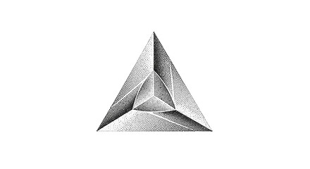 Abstract geometric triangle stippling pattern design with intricate detail and optical illusion