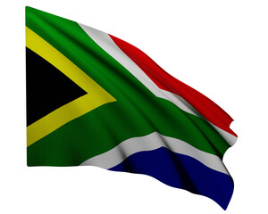 Realistic 3D Rendering Waving National Flag