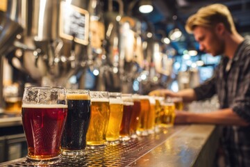 Craft Beer Tasting Experience at a Lively Brewery Bar