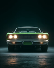 luxury car on black background