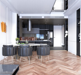 3d render of modern living room