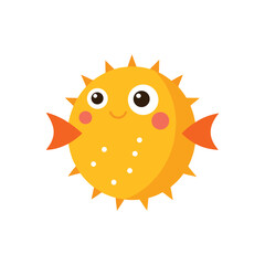 A colorful puffer fish vector art illustration