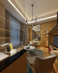 3d render of modern living room