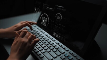 AI interface showing how artificial intelligence powers systems. AI Artificial intelligence transforms data, enables automation, and AI artificial intelligence drives innovation. Marrow