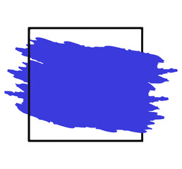 Brush Stroke Overlay Icon – Stylized Blue Paint on Black Square for Creative Contrast and Artistic UI Design