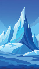 Majestic glacier glistens under brilliant cloudless sky vector eps vector