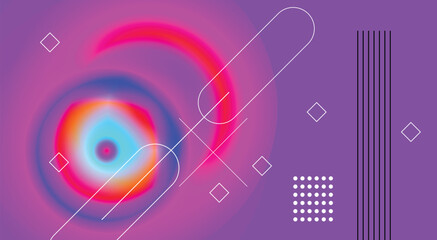 Abstract  gradient background with geometric shapes and circle