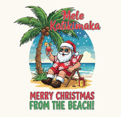 santa claus on the beach