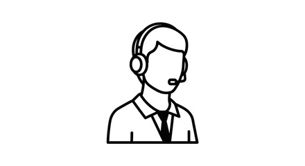 Vector art of customer service representative with headset