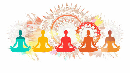 Find Your Inner Peace with Colorful Yoga Poses and Mandala Art - Embrace Mindfulness, Balance, and Spiritual Well-being for a Healthier Lifestyle