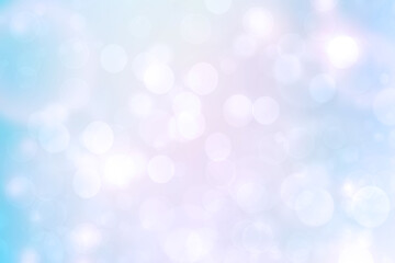 Abstract blurred fresh vivid spring summer light delicate pastel blue turquoise pink bokeh background texture with bright circular soft color lights and stars. Card concept.