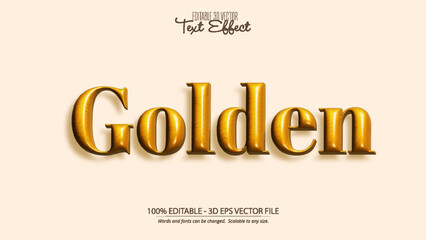 Golden text effect shiny metallic style editable vector design for creative projects and graphic artworks