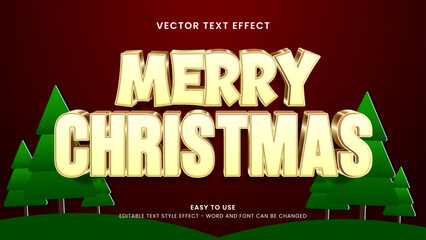 merry christmas editable text effect 3d vector