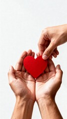 Fototapeta premium Hands holding red heart