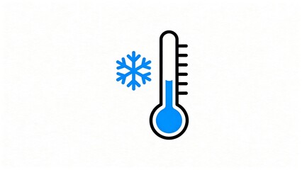 Thermometer with snowflake indicating cold temperature
