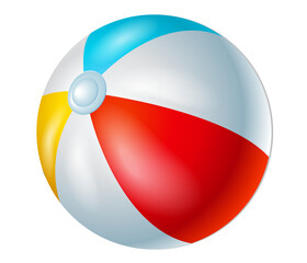Colorful beach ball isolated on black background
