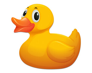Cute yellow rubber ducky on a black background