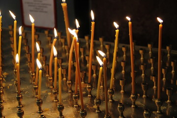 Candlesticks in an Orthodox church