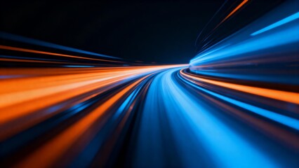 Light trails on curved path