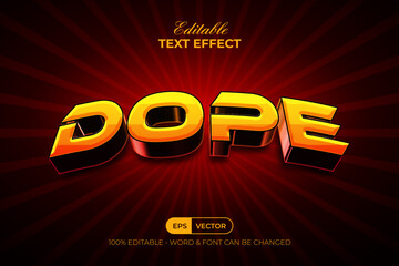3D Text Effect Curved Dope Modern Style. Editable Text Effect.