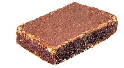 Rapadura, typical sweet from Brazil, on an isolated white background
