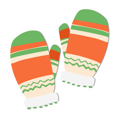 Festive winter mittens colorful seasonal holiday illustration