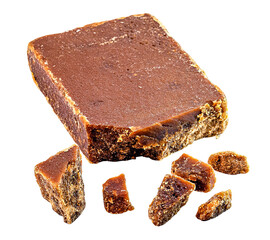 Rapadura, typical sweet from Brazil, on an isolated white background