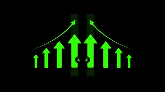 Success of business strategy Cost and quality control for effective management Achieving goals businessman analyze growth and cost reduction graphs Success of business growth on a black background