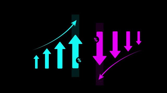 Success of business strategy Cost and quality control for effective management Achieving goals businessman analyze growth and cost reduction graphs Success of business growth on a black background