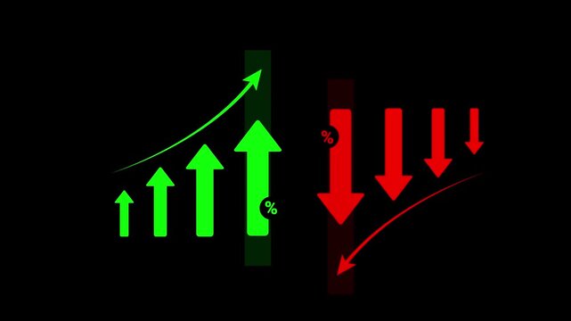 Success of business strategy Cost and quality control for effective management Achieving goals businessman analyze growth and cost reduction graphs Success of business growth on a black background