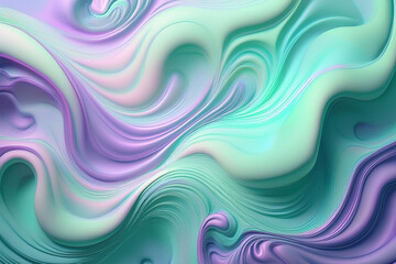 Creamy Pastel Abstract Background with 3D Liquid Paint Swirls and Texture