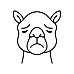 outline sad camel on a white background
Vector line icon animal character emotion, including joy and sadness