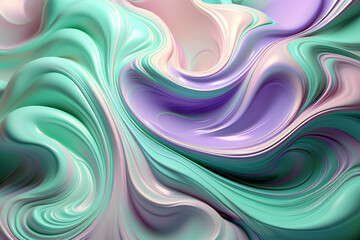 Modern Abstract Background with Soft Flowing 3D Shapes and Pastel Gradient
