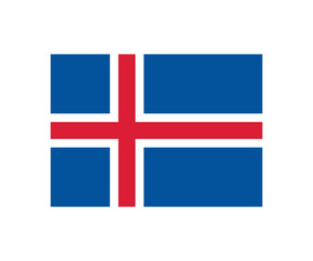 Official national flag of Iceland illustration on transparent background. 