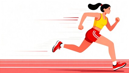 Athlete running on track