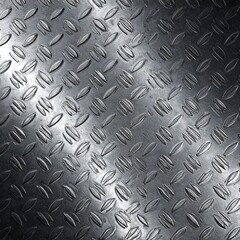 Close-up of Metallic Diamond Plate Texture, Shiny Surface