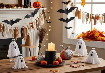 DIY Recycled Halloween Decoration Paper Bats