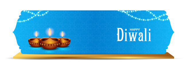 vector illustration of decorated diya for Happy Diwali holiday Hindu festival of India background